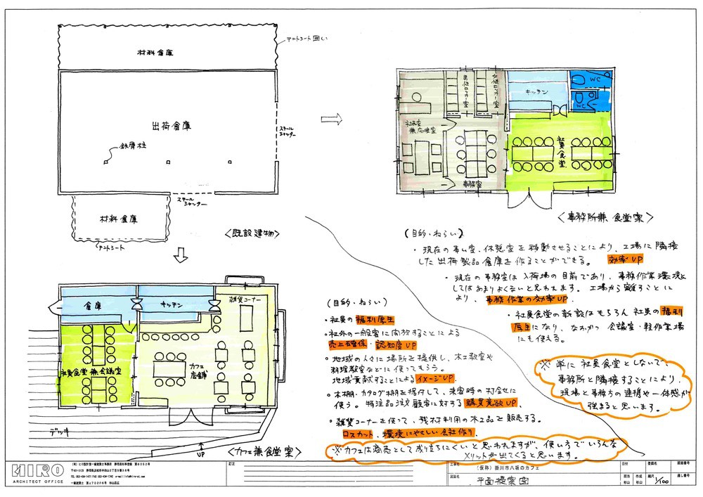 (仮称)掛川市八坂のカフェ　平面提案図